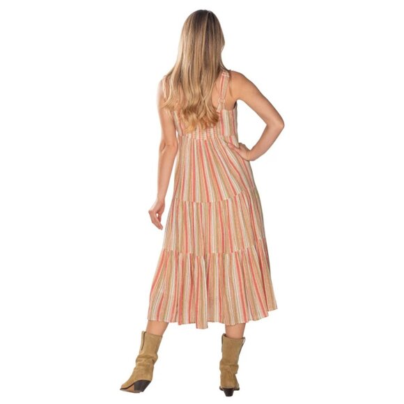 Linda Anderson Melon Multicolored Tiered Sun Dress - Size XL - Picture 2 of 11